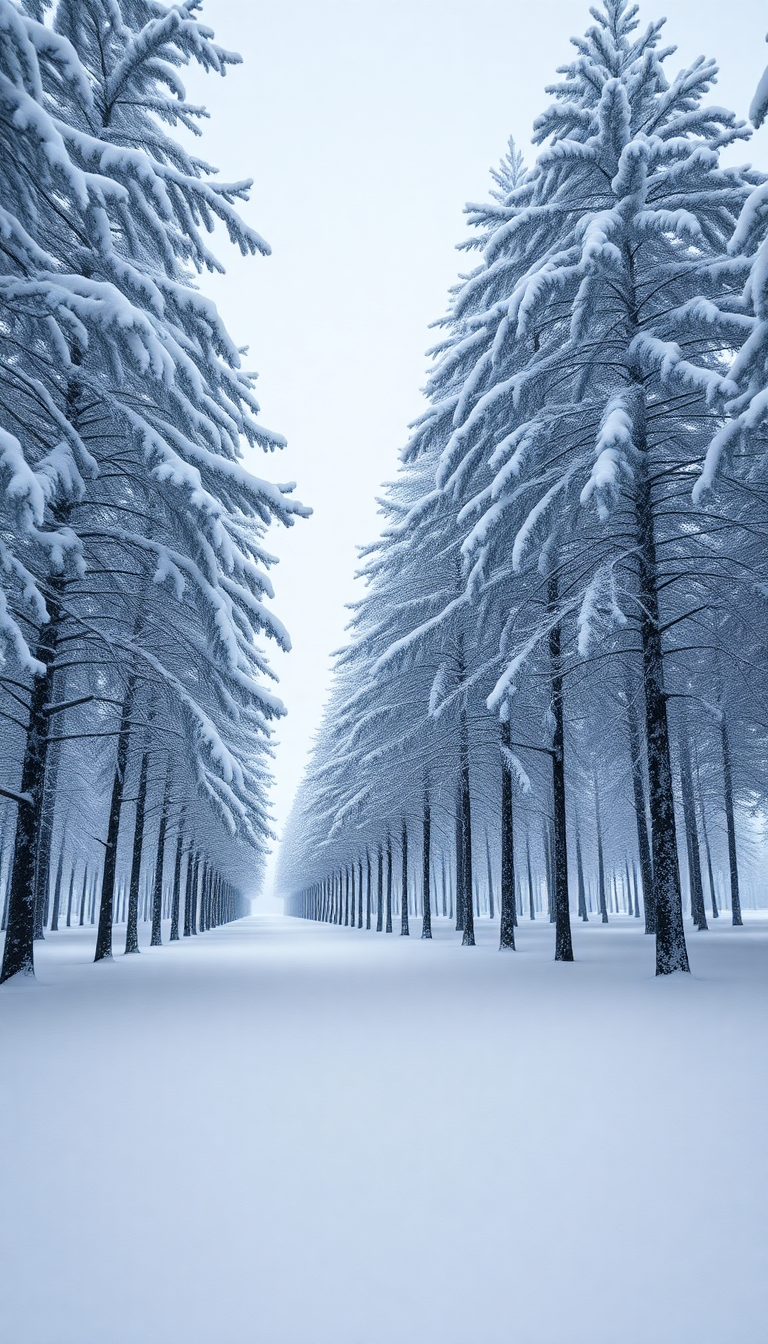 Blizzard Snow Wind Trees Bending Photorealistic Wallpaper