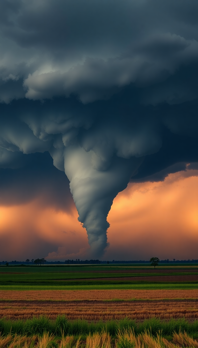 Supercell Thunderstorm Dramatic Tornado Forming Photorealistic 4K Wallpaper