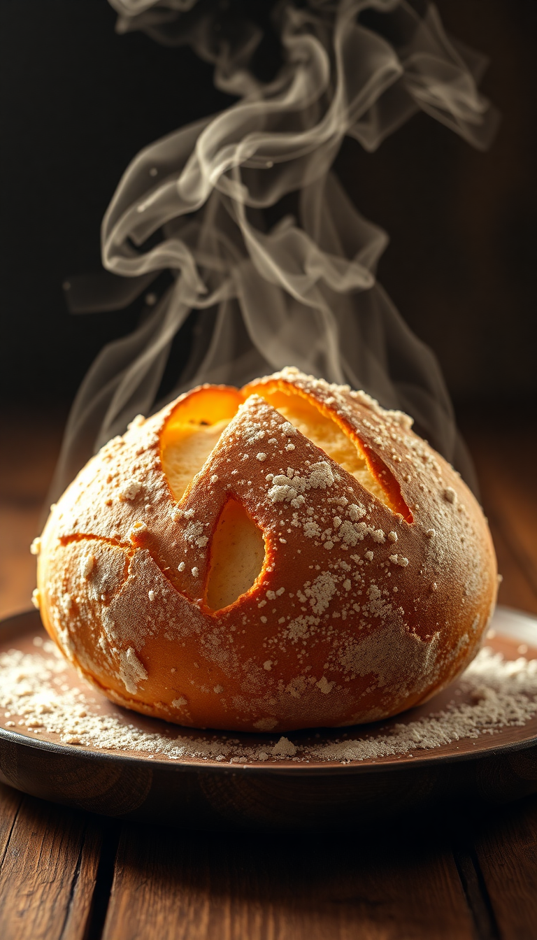 Splendid Bread Baked Rising Photorealistic Wallpaper