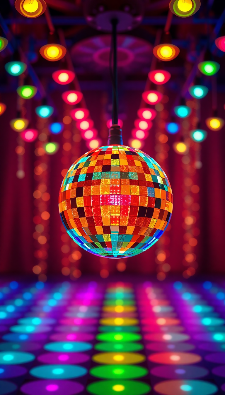 Photorealistic Nordic Disco Ball Lights Wallpaper