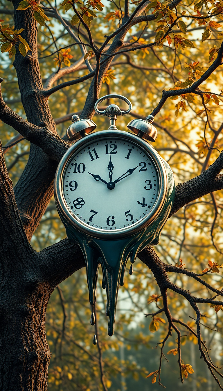 Western Midnight Melting Clock On Wallpaper