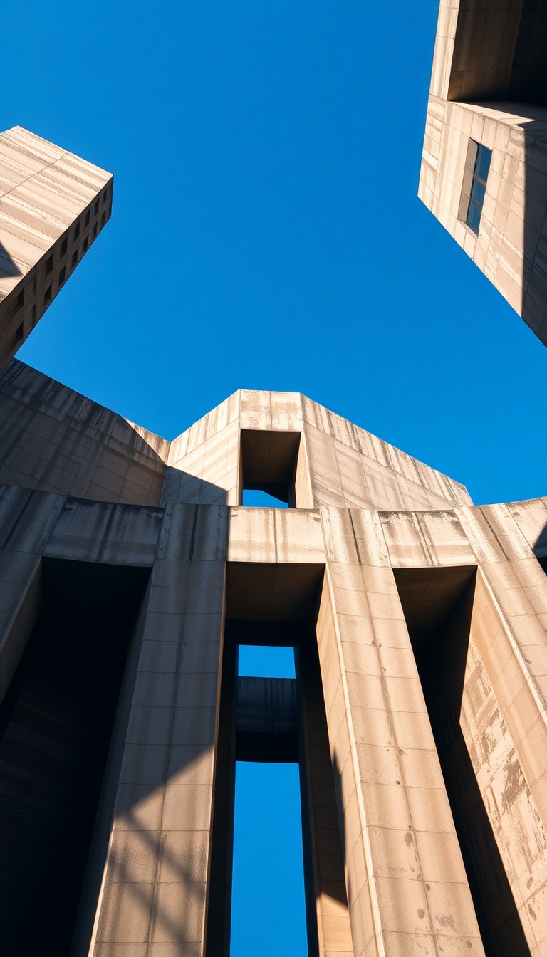 Sleek Shadows Geometric Concrete Architecture Photorealistic Wallpaper