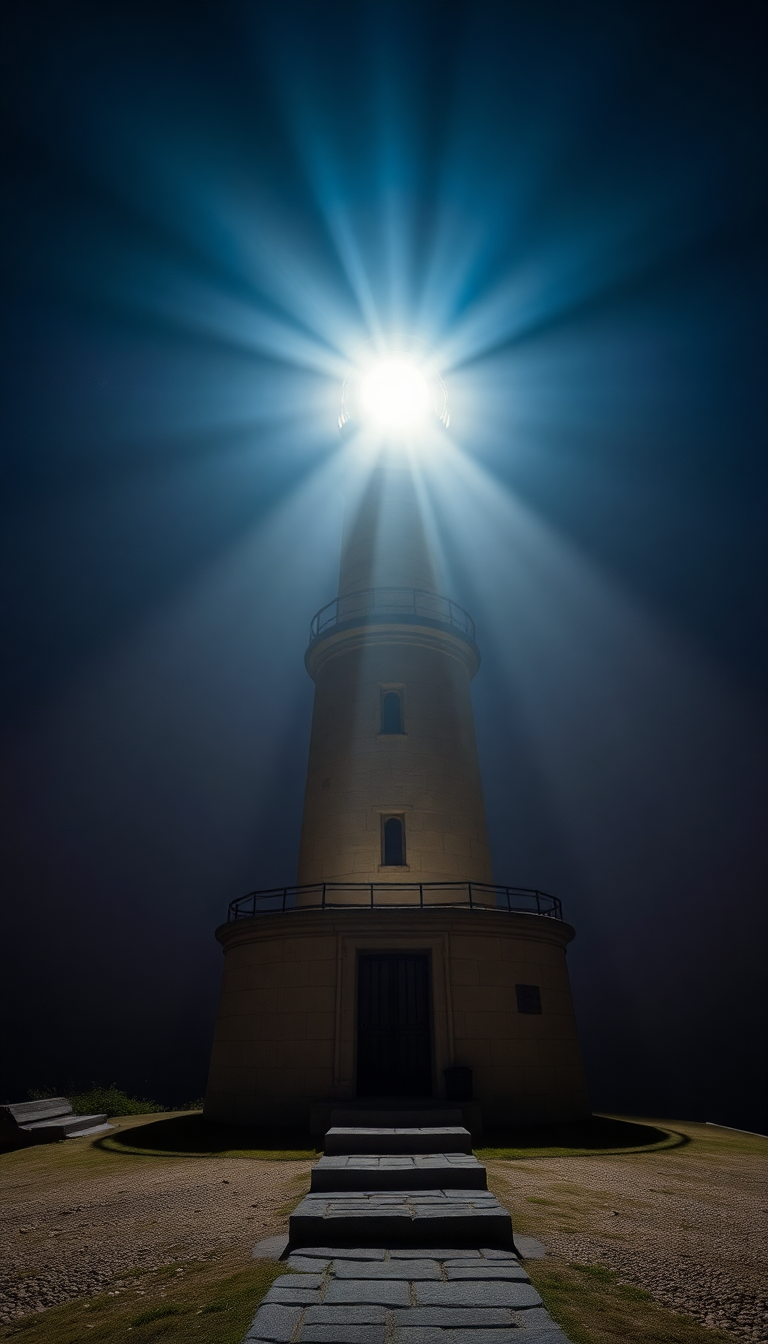 Cool Through Cutting Beam Lighthouse Photorealistic Wallpaper