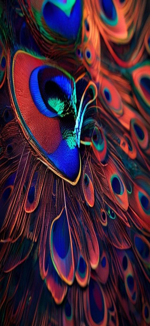 Cosmic Peacock Macro Eye Photorealistic Wallpaper