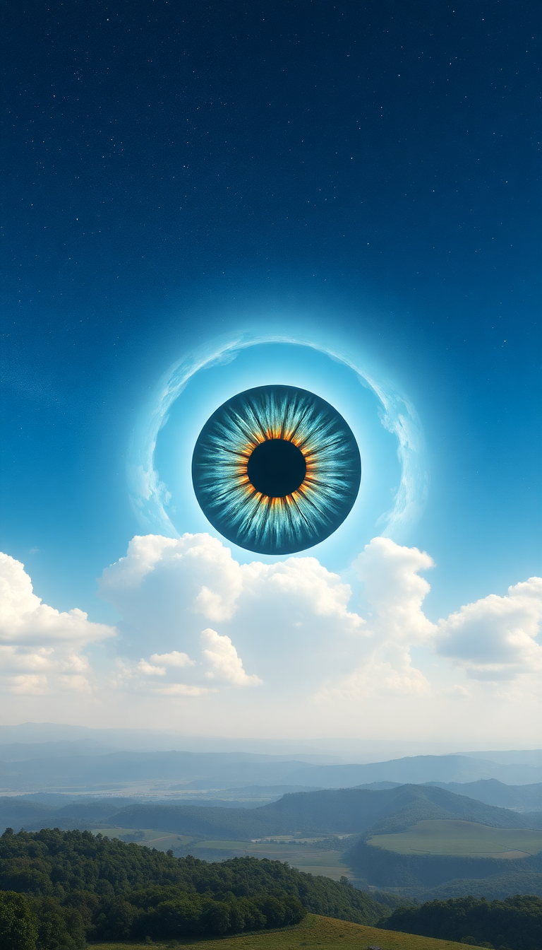 Giant Eye In Sky Watching Digital art Wallpaper