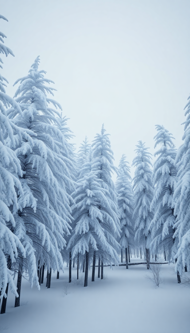 Blizzard Snow Wind Trees Bending Photorealistic Wallpaper