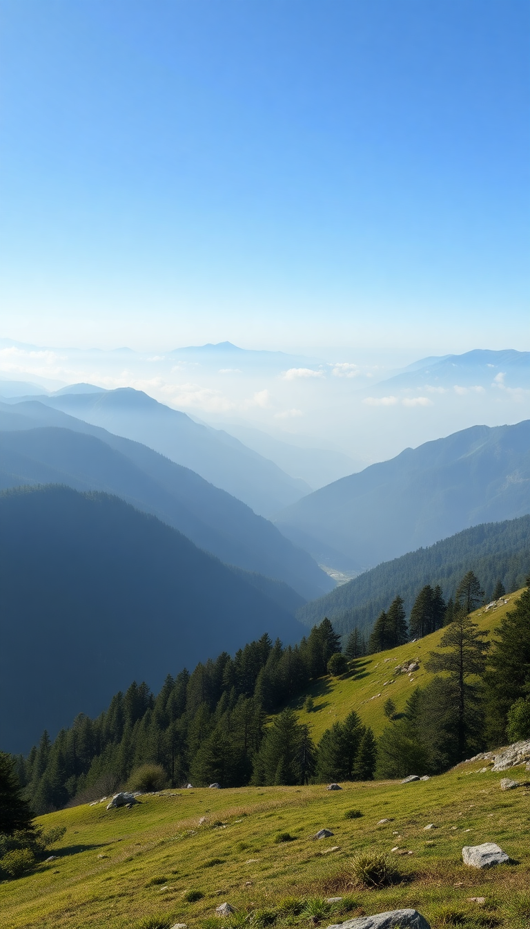 Frozen Fog Rolling Over Mountains Valley Wallpaper