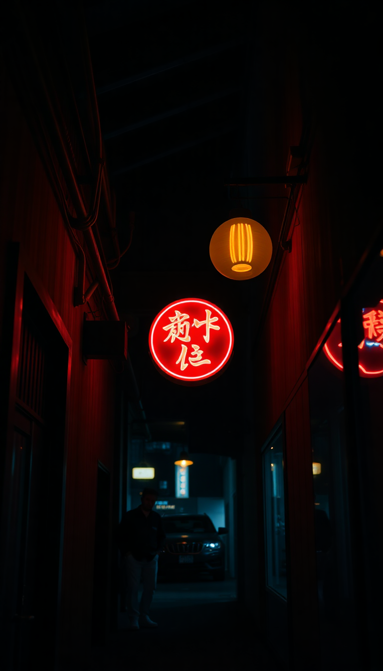 Zen Neon Flickering Alley Aesthetic Wallpaper