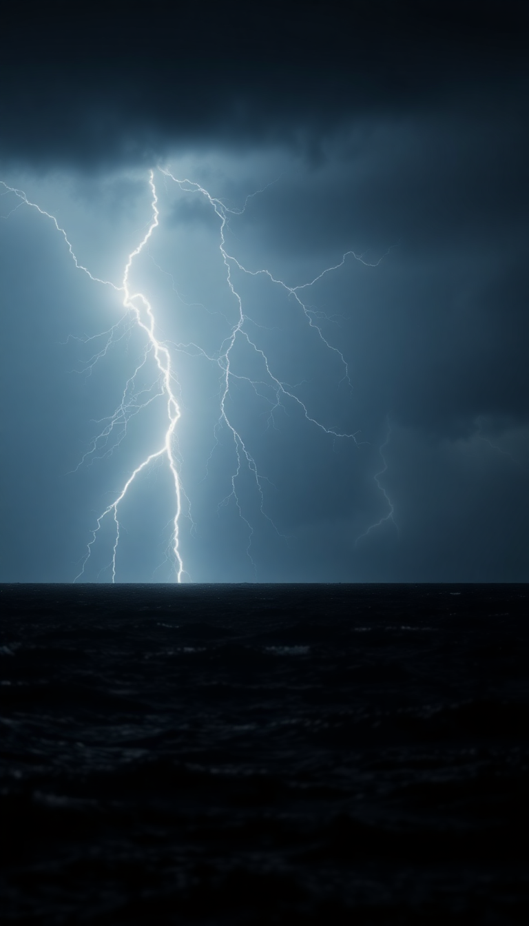 Supreme Ocean Dark Over Storm Photorealistic Wallpaper