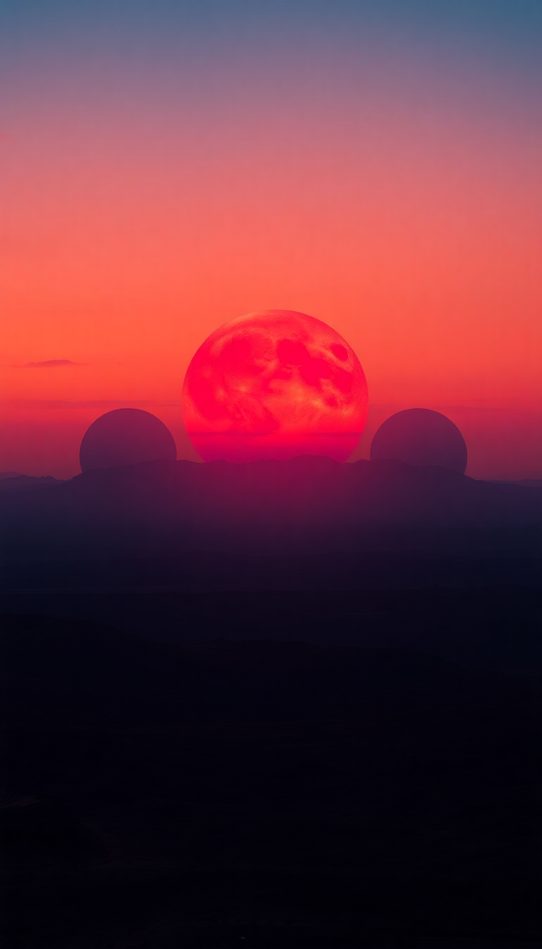 Digital art Premium Sunrise Three Suns Wallpaper