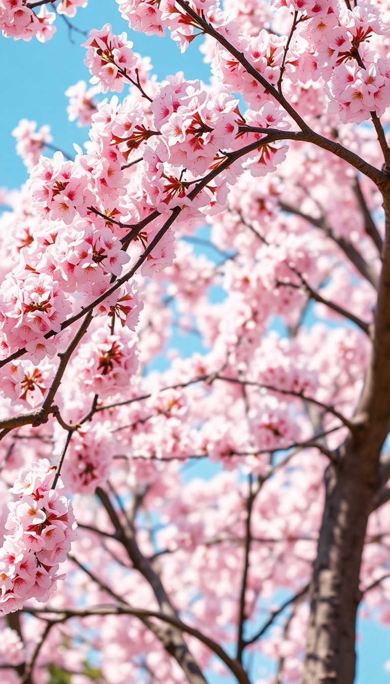 Rustic Tropical Spring Cherry Blossoms Wallpaper
