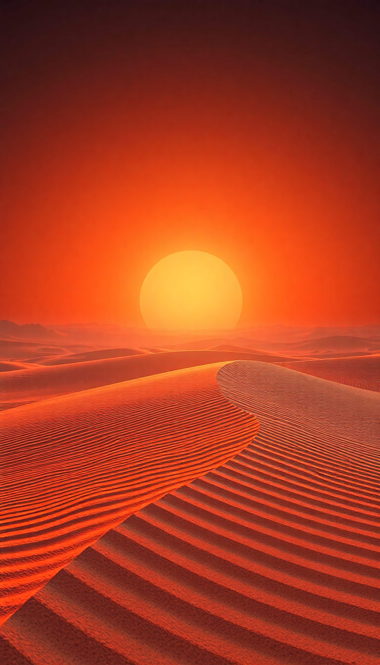Chromatic Hot Mirage Desert Shimmer Photorealistic Wallpaper