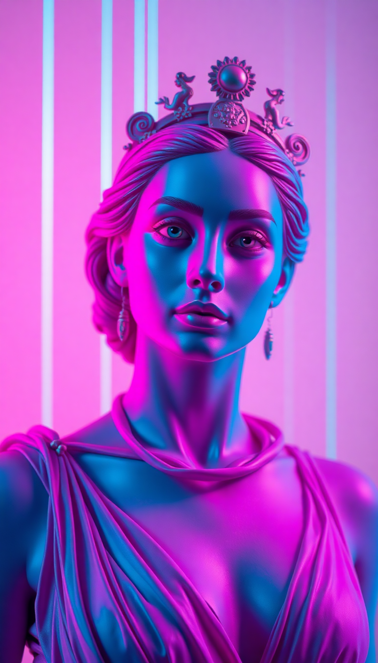Metallic Aesthetic Glitch Bust Roman Digital art Wallpaper