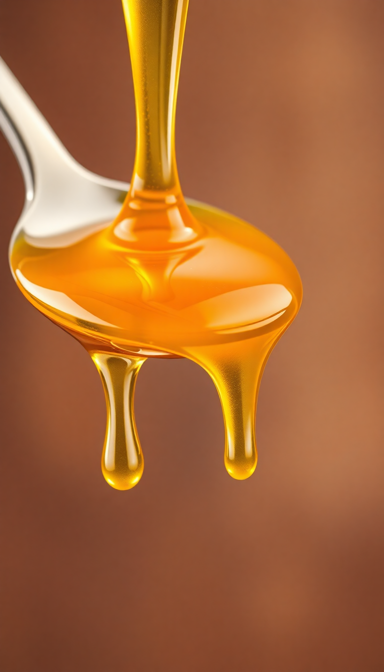 Tranquil Golden Spoon From Dripping Photorealistic Wallpaper