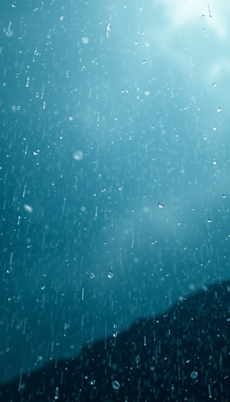 Serene Dramatic Ice Falling Dark Photorealistic Wallpaper