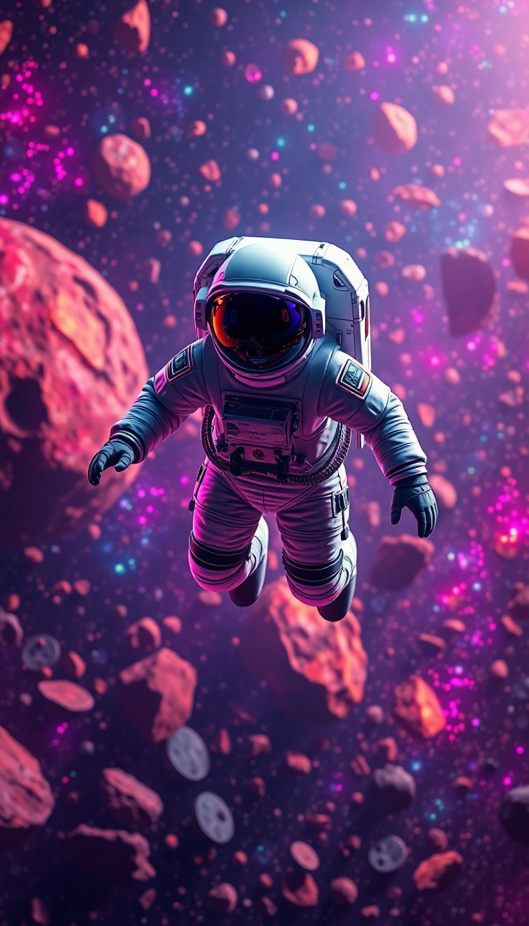 Astronaut Floating Through Rich HD Wallpaper