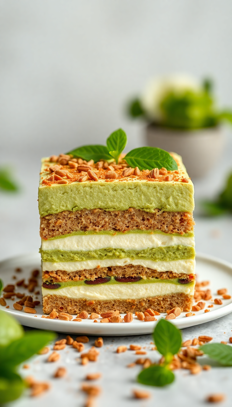 Matcha Tiramisu Layers Misty HD Wallpaper