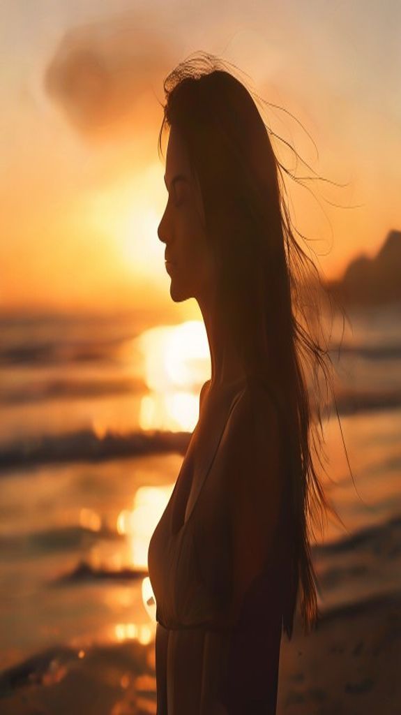 Magnificent Sunset Golden Hour Silhouette Photorealistic Wallpaper