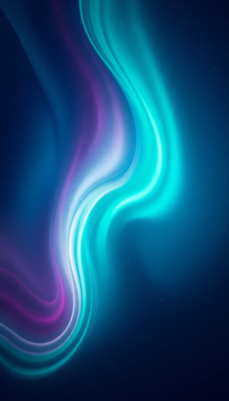 Charming Northern Lights Abstracted Flowing Ribbons Wallpaper