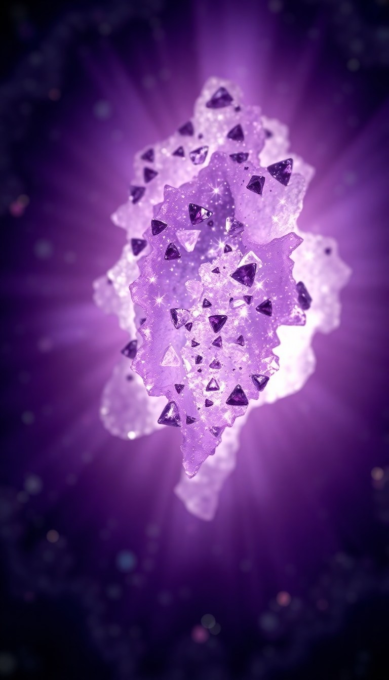 Majestic Amethyst Purple Interior Crystal Photorealistic Wallpaper