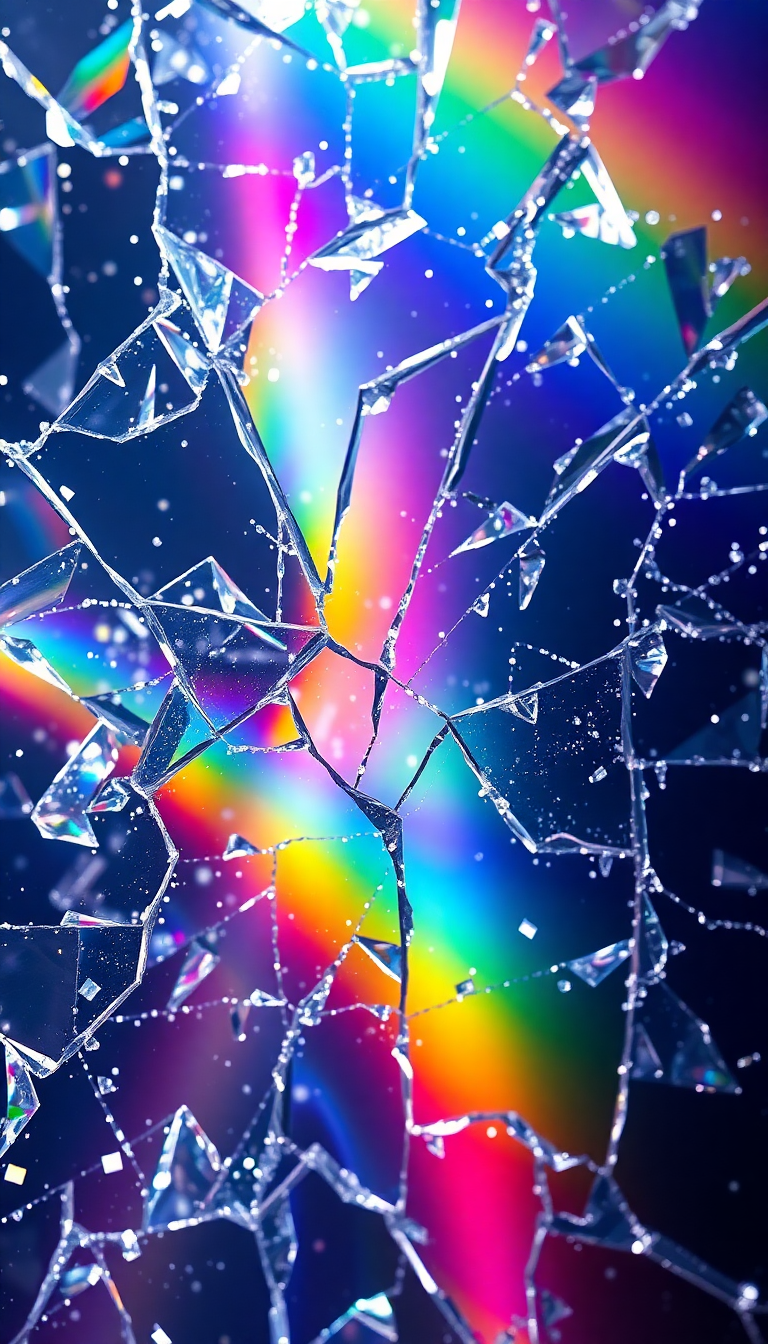 Shattered Glass Prism Light Rainbow Digital art Wallpaper