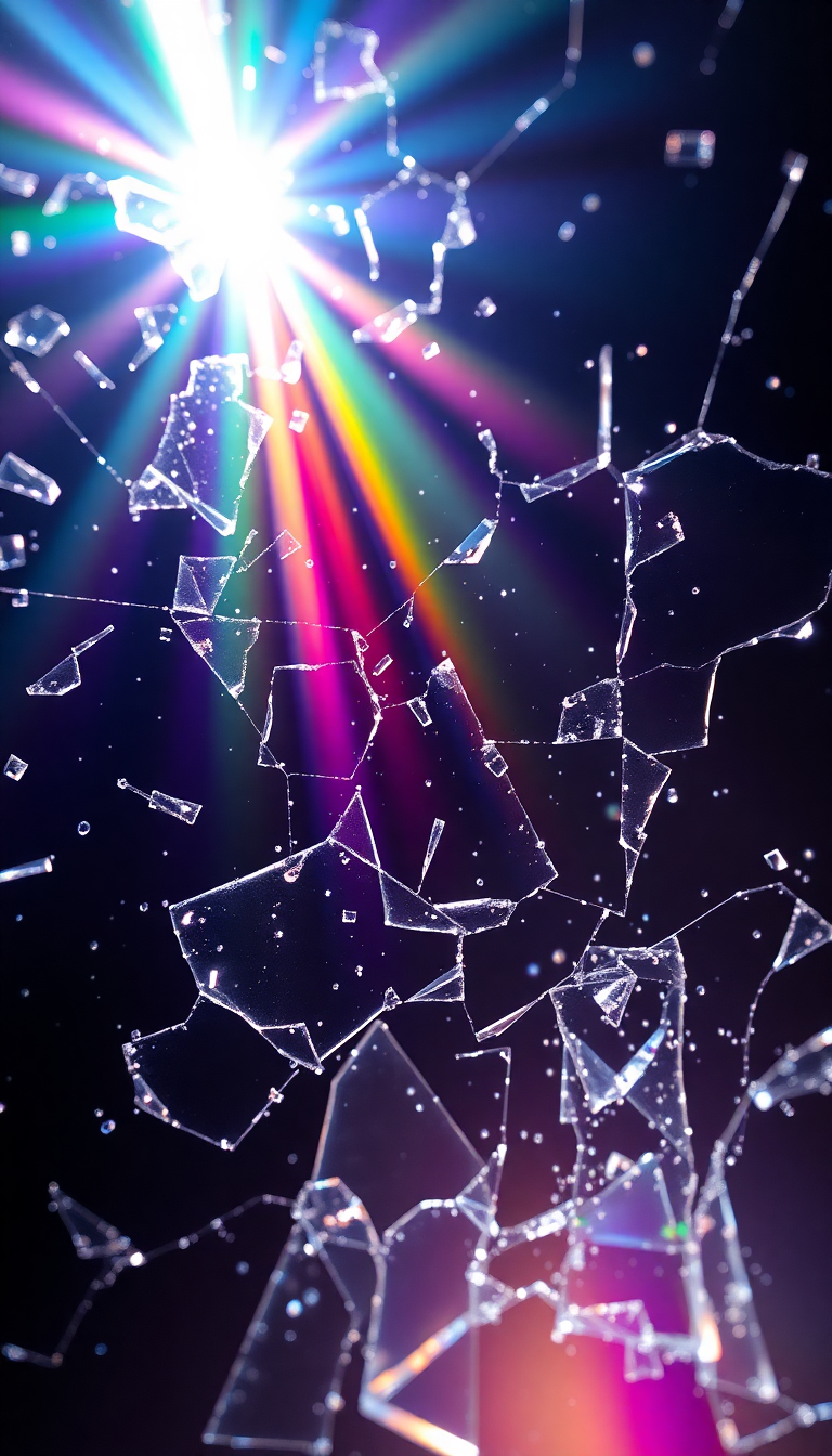 Shattered Glass Prism Light Rainbow Digital art Wallpaper