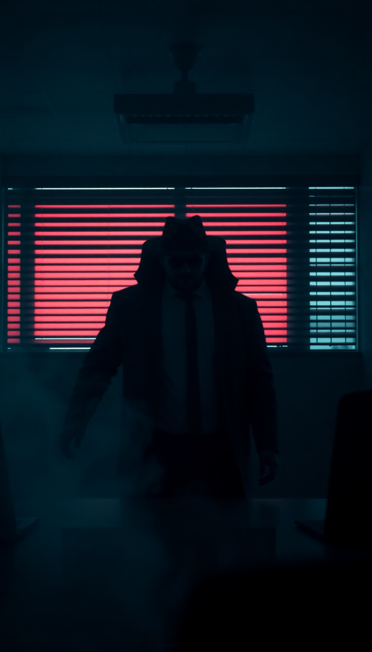 Pastel Noir Office Shadows Aesthetic Wallpaper