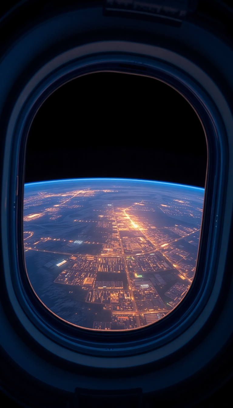 Retro Of View Window Station Photorealistic Wallpaper