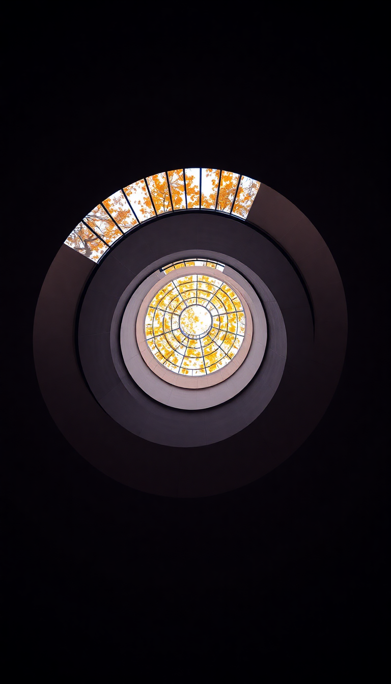 Spiral Staircase Looking Endless Architectural Abstract Wallpaper