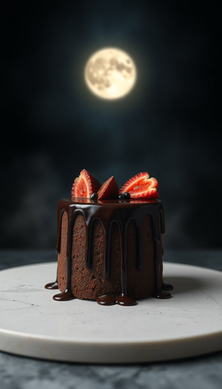 Charming Chocolate Drip Cake Decadent Photorealistic Wallpaper