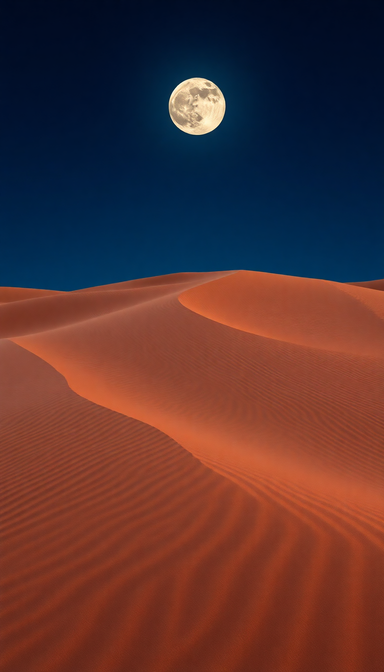 Icy Sand Dune Ripples Wind Photorealistic Wallpaper