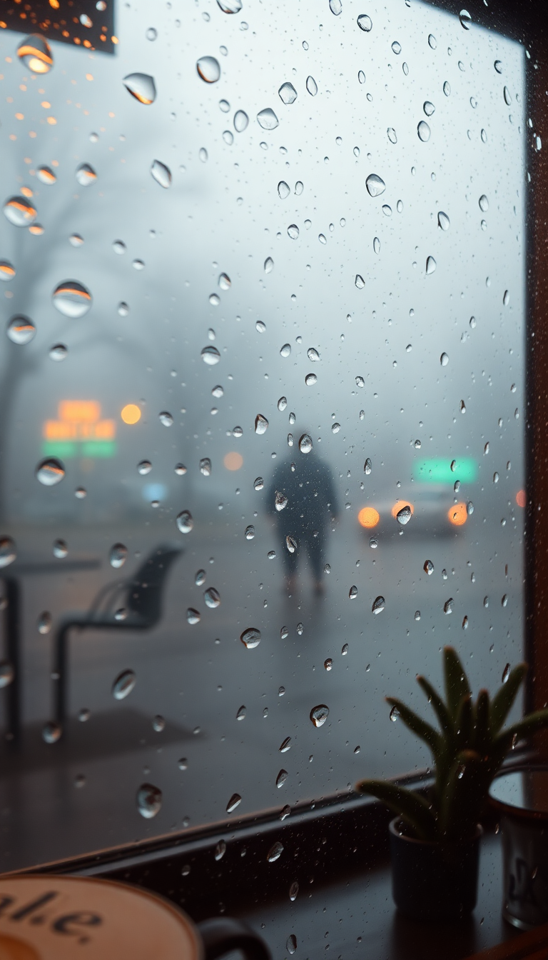 Wild Coffee Shop Window Rain Aesthetic Wallpaper