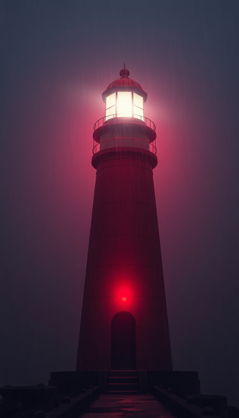 Brilliant Old Lighthouse Beam Cutting Photorealistic Wallpaper