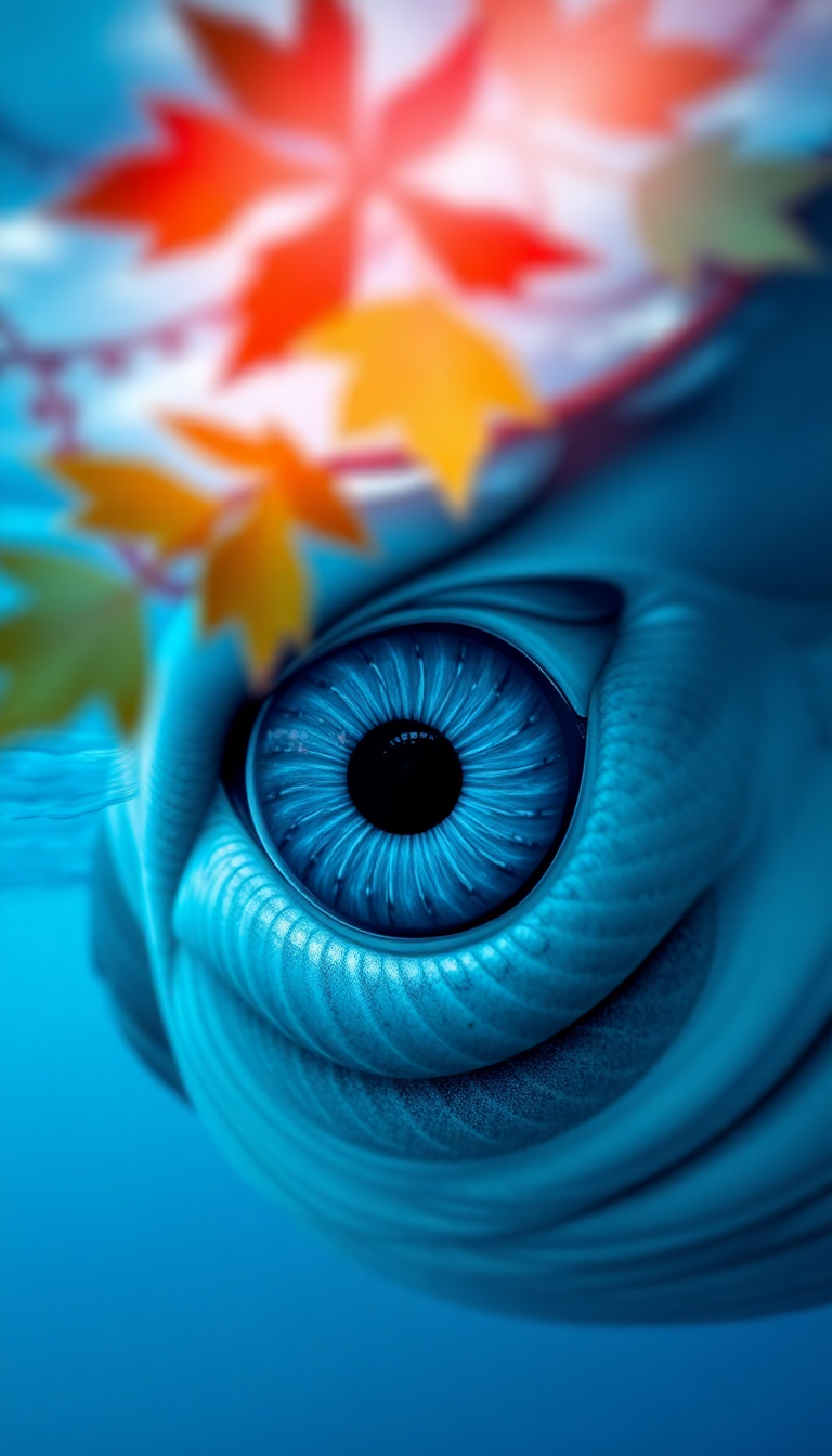 Hazy Whale Eye Closeup Deep Photorealistic Wallpaper