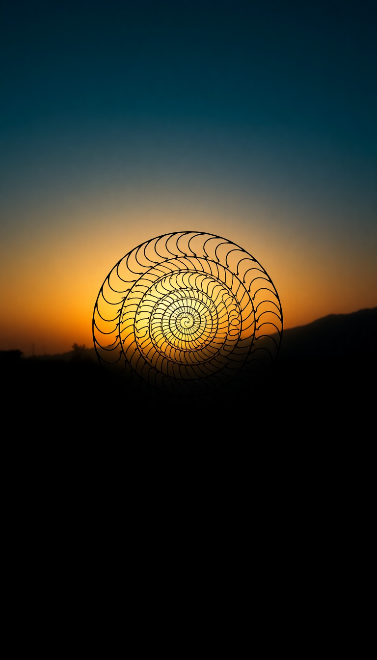 Opulent Fibonacci Spiral Golden Ratio Minimalist Wallpaper