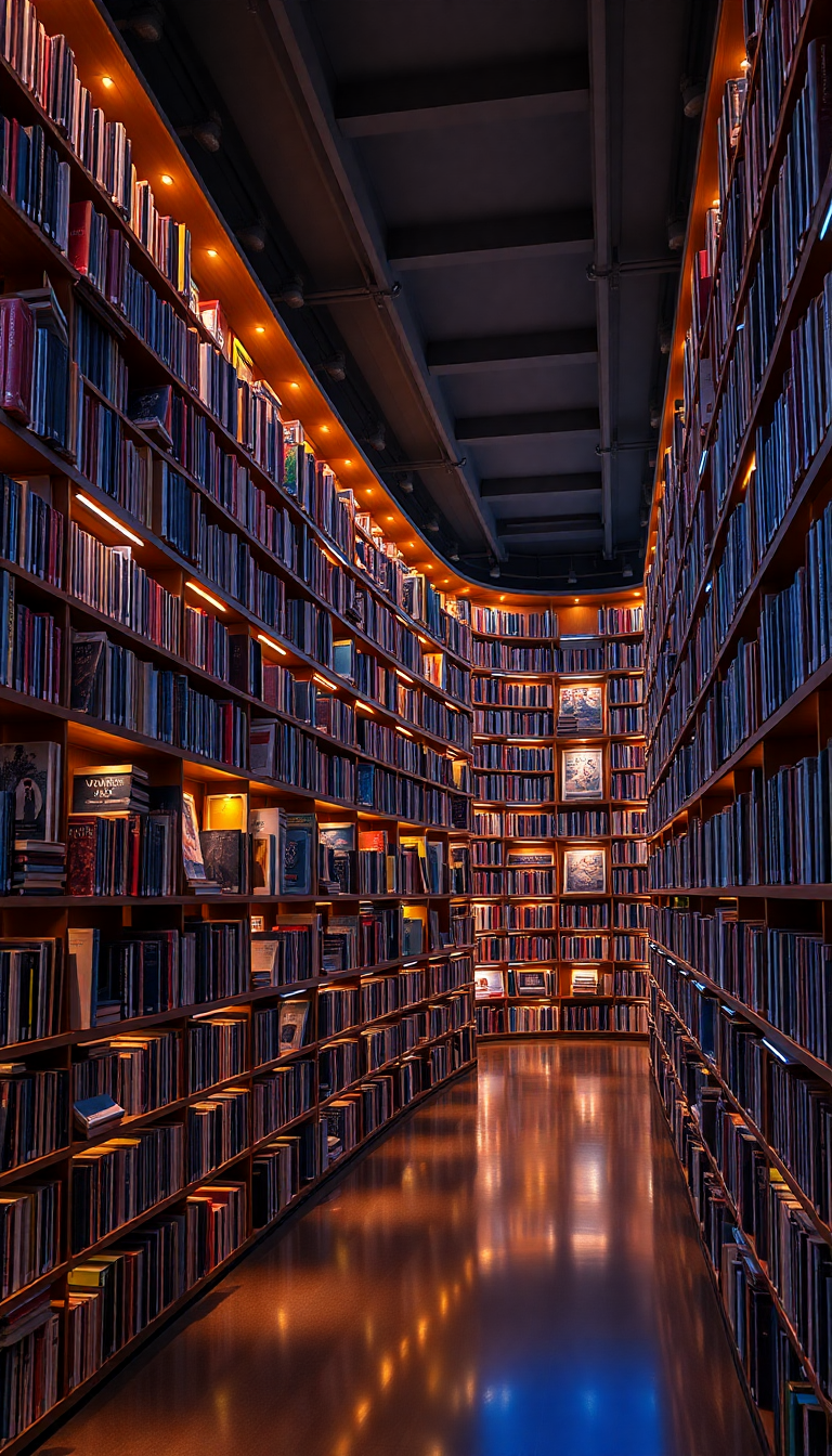 Infinite Library Impossible Architecture Books Photorealistic Wallpaper