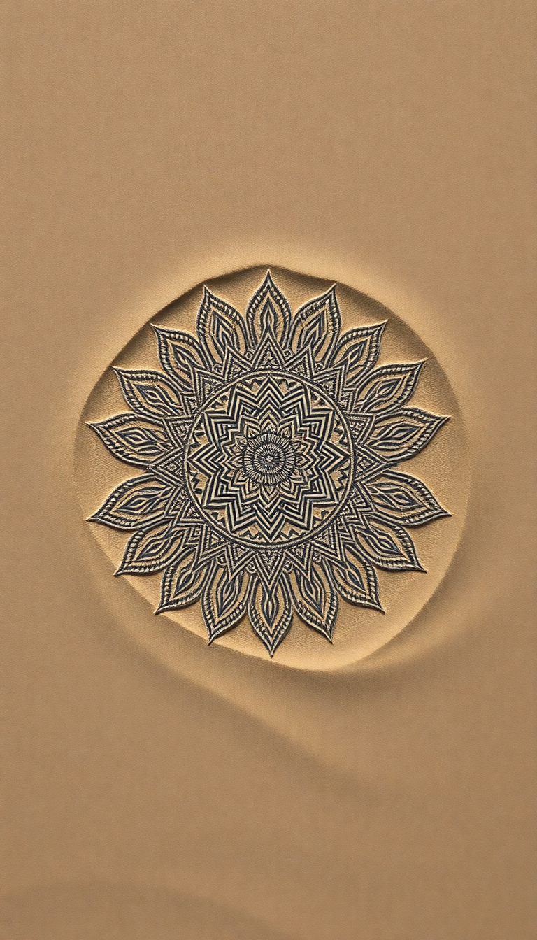 Epic Sand Mandala Intricate Patterns Minimalist Wallpaper