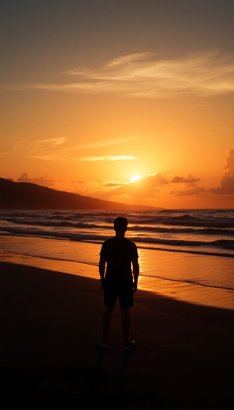 Ornate Beach Sunset Golden Hour Photorealistic Wallpaper