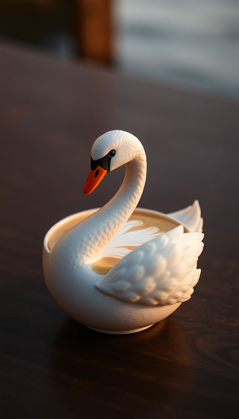 Perfect Latte Art Swan Milk Minimalist Wallpaper