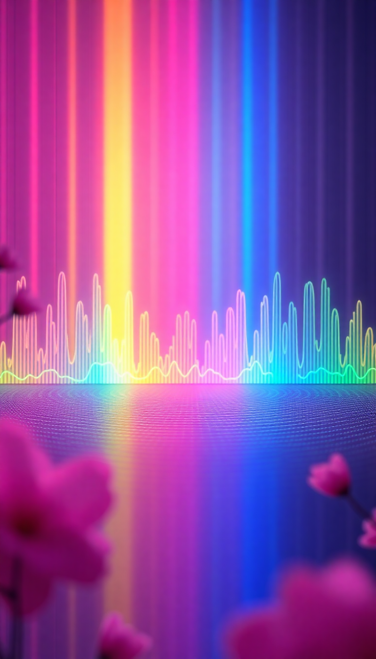 Sound Waves Visualized Colorful Frequency Aesthetic Wallpaper