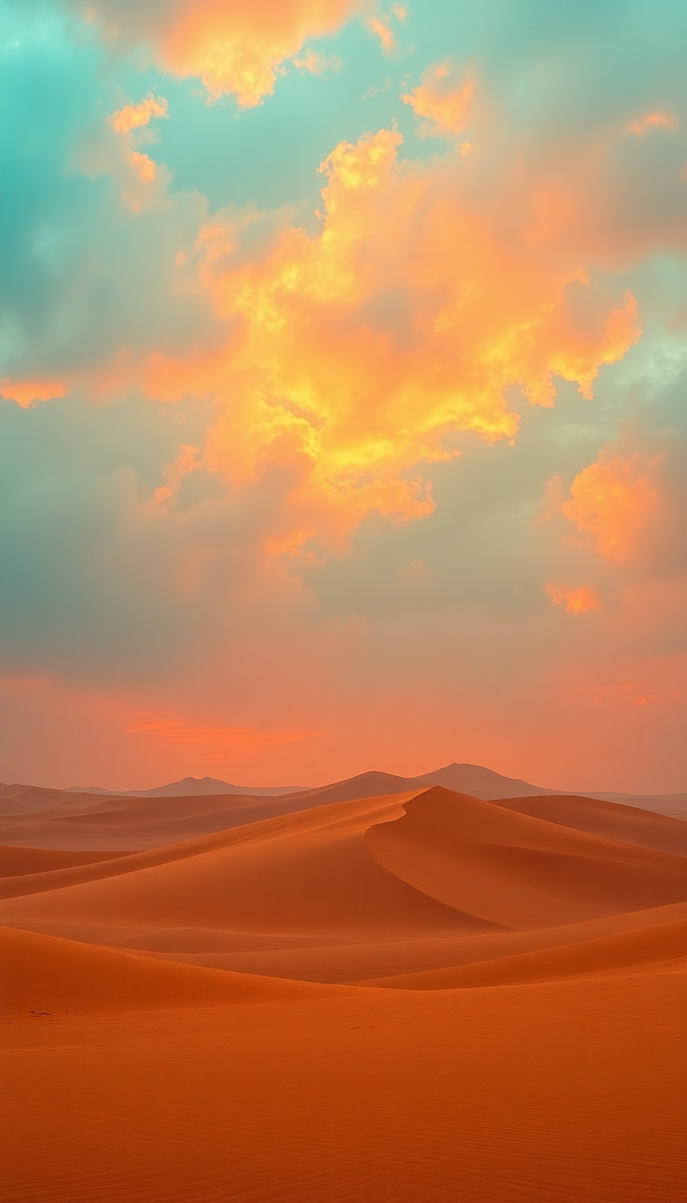 Dazzling Sandstorm Approaching Desert Dramatic Photorealistic Wallpaper