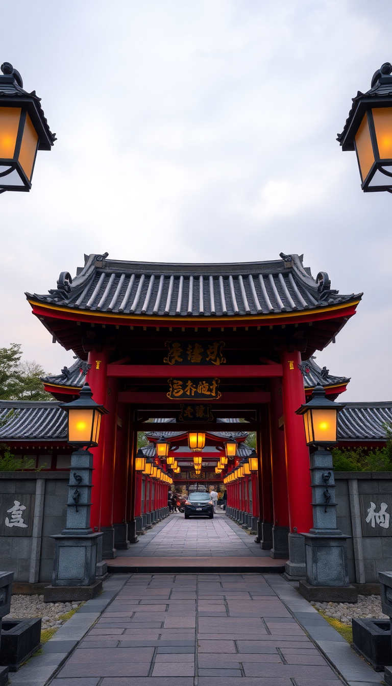 Sacred Japanese Temple Gate Torii Photorealistic Wallpaper