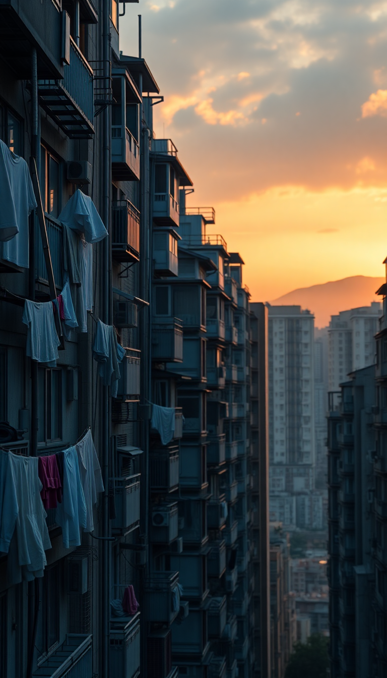 Grand Hong Kong Density Apartments Photorealistic Wallpaper