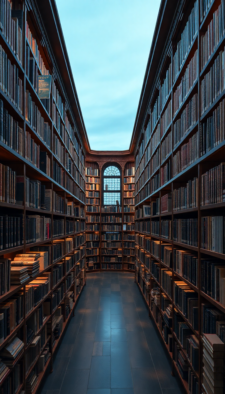 Beautiful Infinite Library Impossible Architecture Photorealistic Wallpaper