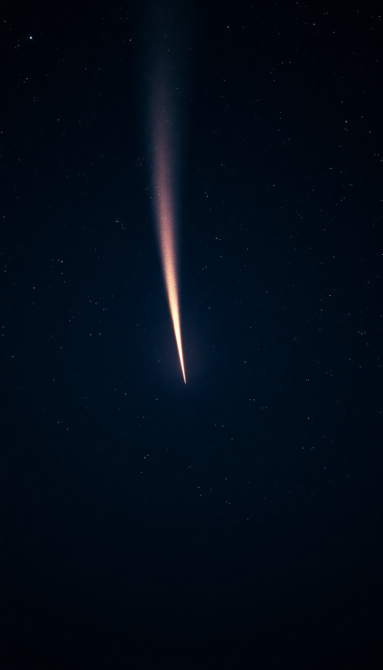 Striking Comet Tail Streaming Across Photorealistic Wallpaper