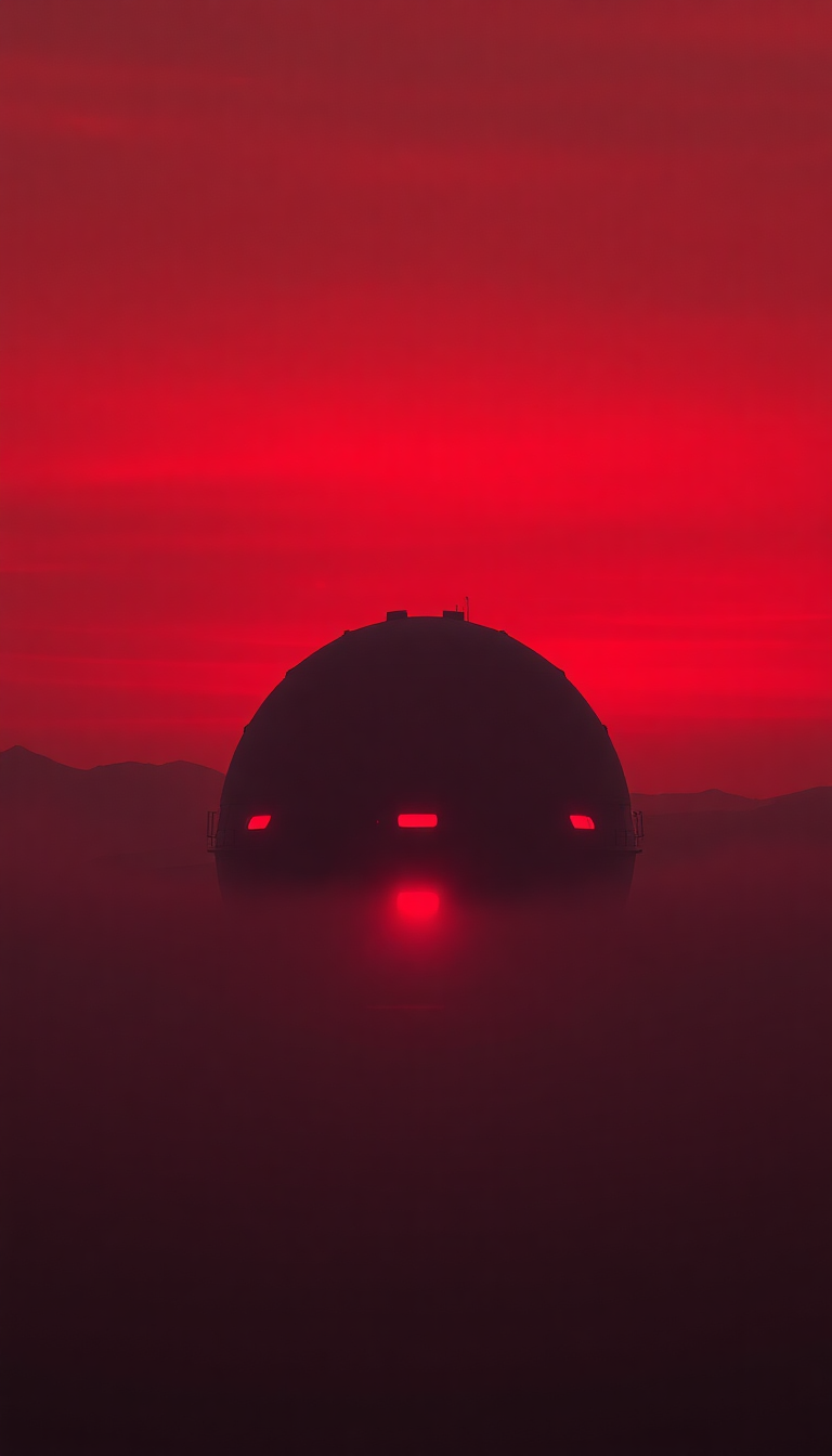 Mars Colony Dome Sunset Red Digital art Wallpaper