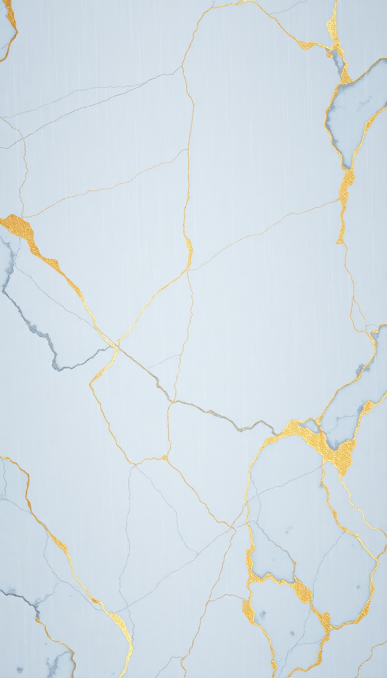 Wild Marble Texture White Gold Photorealistic Wallpaper