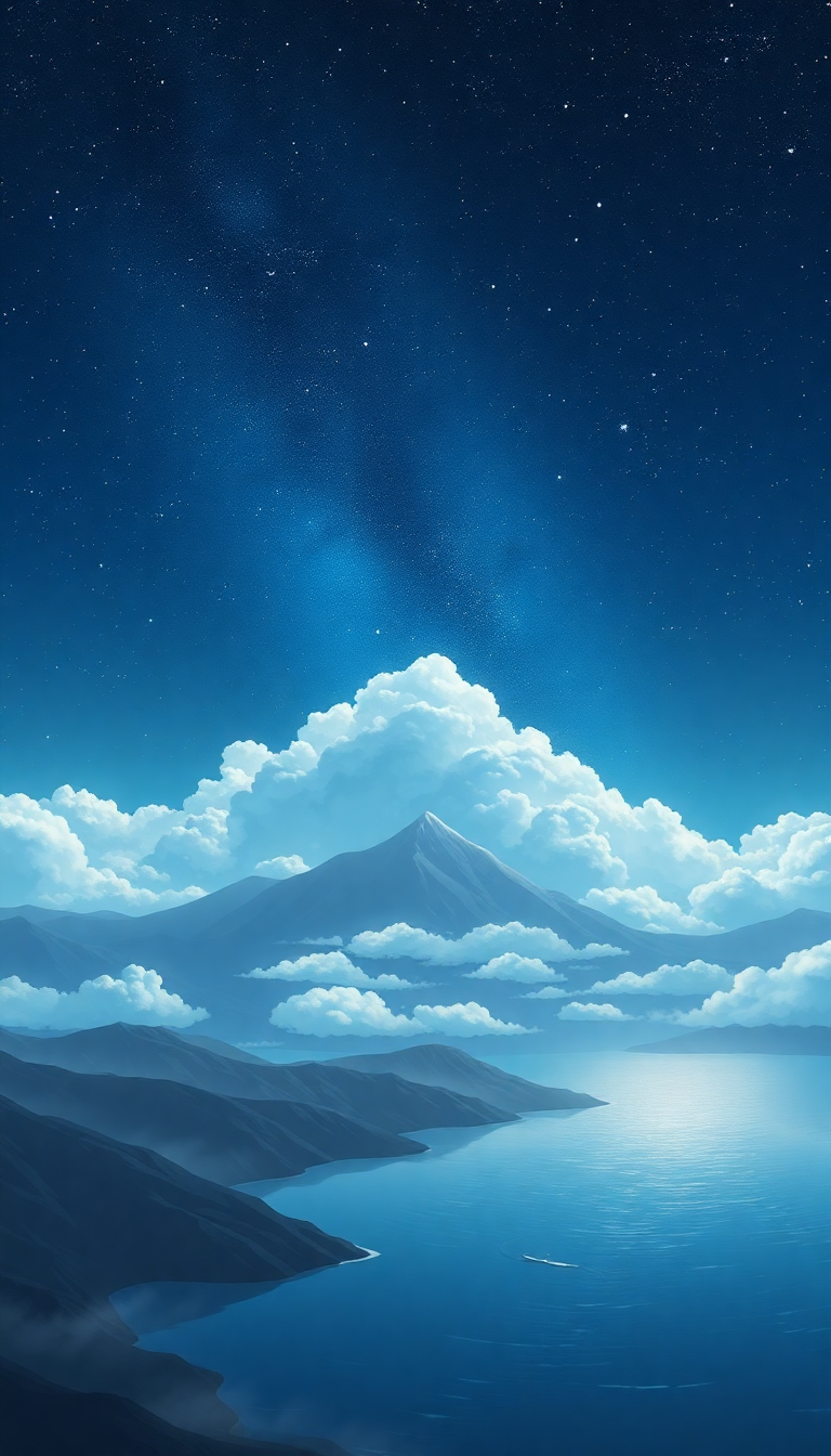 Exquisite Cloud Sea Above Mountains Anime Wallpaper