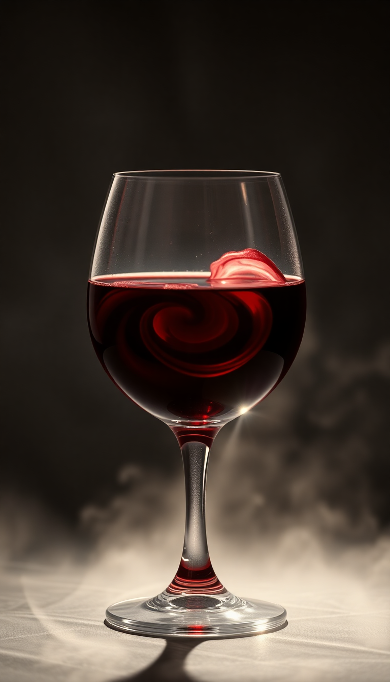 Pristine Wine Glass Swirl Burgundy Photorealistic Wallpaper