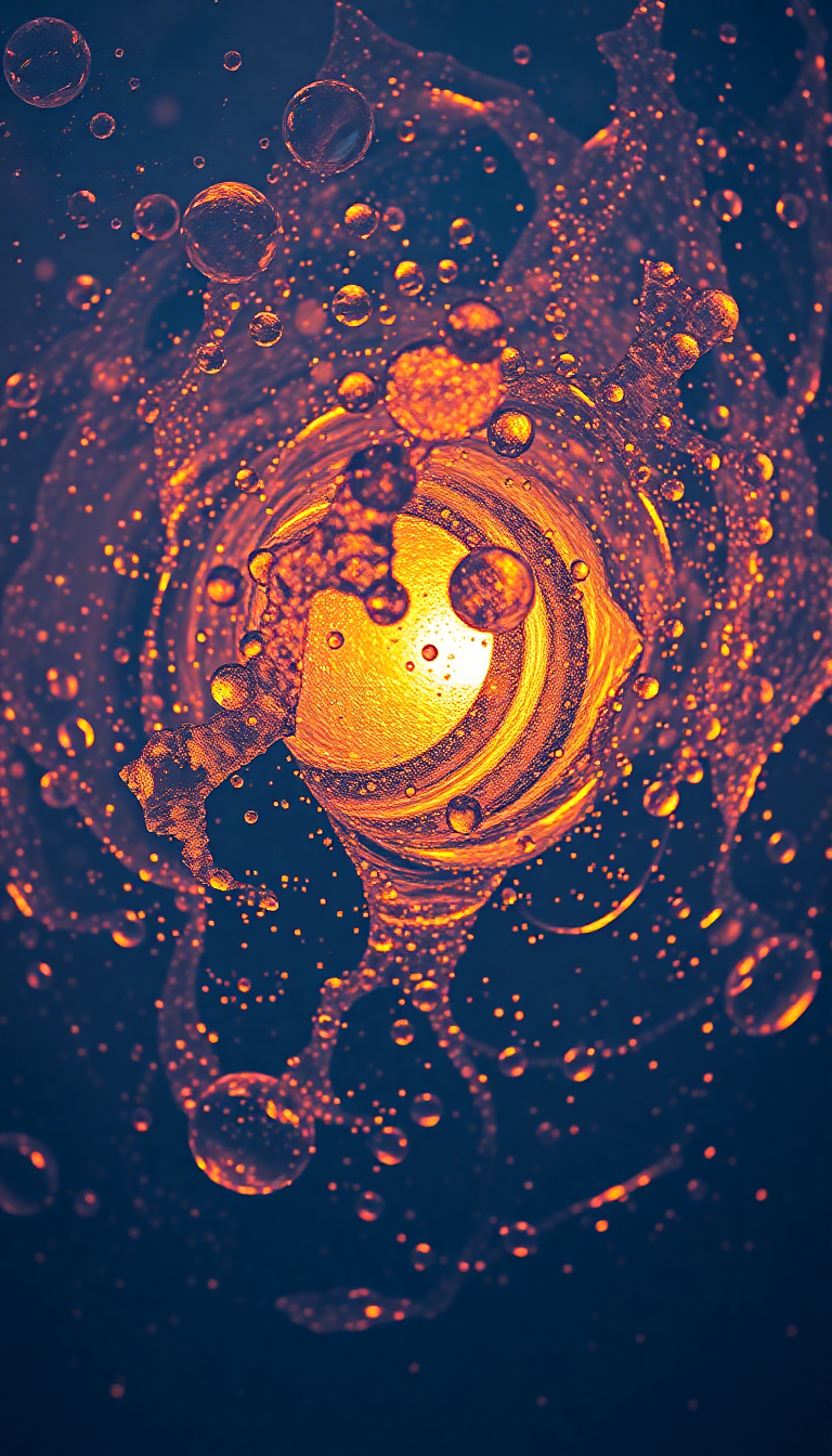 Vibrant Ice Texture Frozen Bubbles Photorealistic Wallpaper